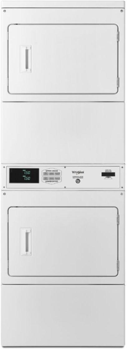 Whirlpool Commercial® 14.8 Cu. Ft. White Card Reader Electric Stack Dryer-0