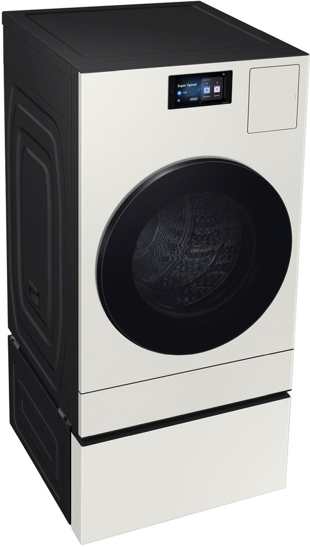 Samsung Bespoke AI 27" W x 15" H Ivory Laundry Pedestal with Storage Drawer-3