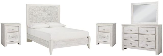 Signature Design by Ashley® Paxberry 4-Piece Whitewash Full Panel Bed Set-0