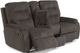 Flexsteel® Kerrie Dark Gray Reclining Loveseat with Console-1