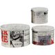A & B Home 3-Piece Black/Nickel Decorative Tin Box Set-0