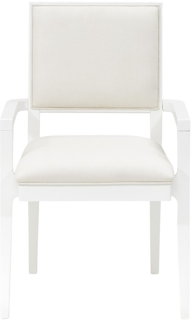 Michael Amini® Palm Gate Cloud White Dining Arm Chair-2