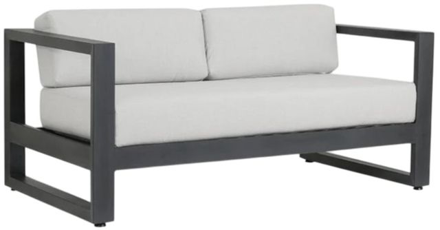 Sunset West Redondo Slate Aluminum Outdoor Loveseat with Cast Silver Cushion-0