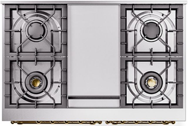 Ilve® Nostalgie II Series 40" Burgundy Pro Style Dual Fuel Range-2