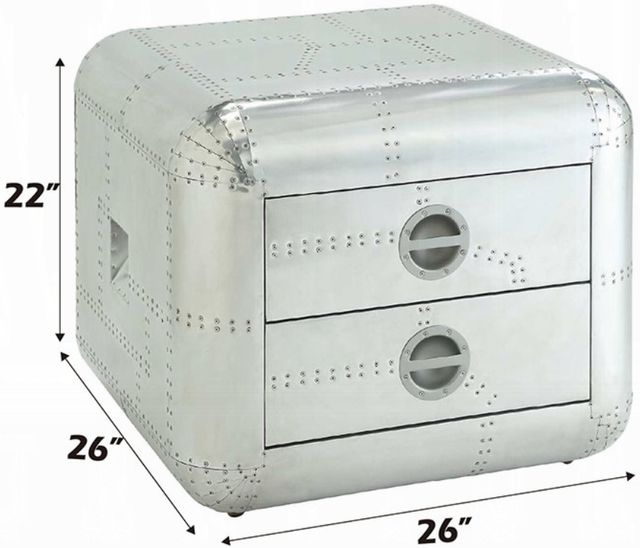 ACME Furniture Brancaster Aluminum Leather End Table -2