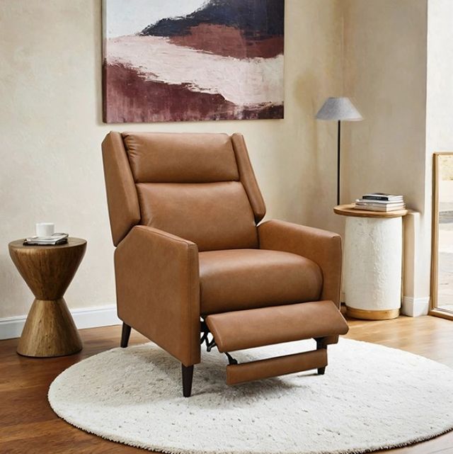 Furniture of America® Psyche Brown Pushback Recliner-1