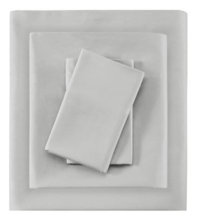 Olliix by Madison Park 600 Thread Count Light Grey Split King 100% Pima Cotton Sheet Set-0