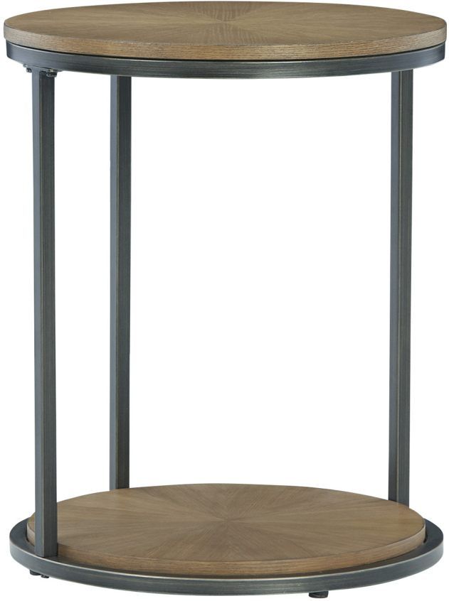 Signature Design by Ashley® Fridley Brown Round End Table with Black Base-0