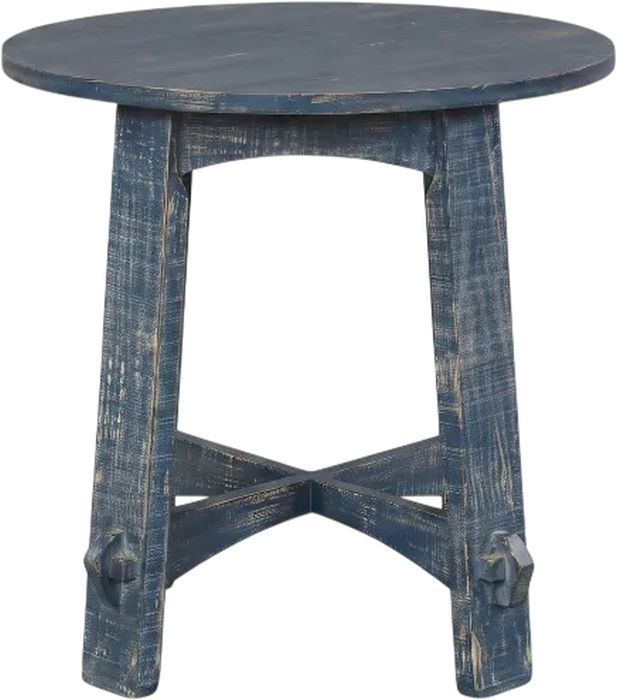 Sunny Designs™ Marina Ocean Blue Round End Table-2