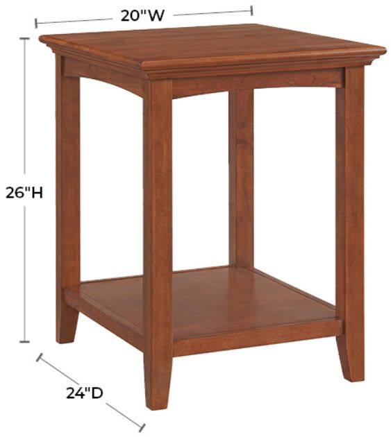 Whittier Wood® Furniture McKenzie Glazed Antique Cherry Rectangular Side Table-1