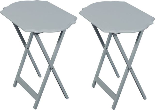 Linon Joelle 2-Piece Gray Snack Tray Set-0
