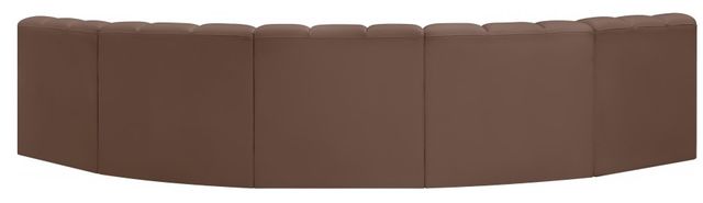 Meridian Furniture Arc 5-Piece Brown Vegan Leather Sectional-3