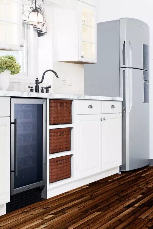 Summit® Black 18'' Dual-Zone Left Hinged Built-In Wine Cellar-3