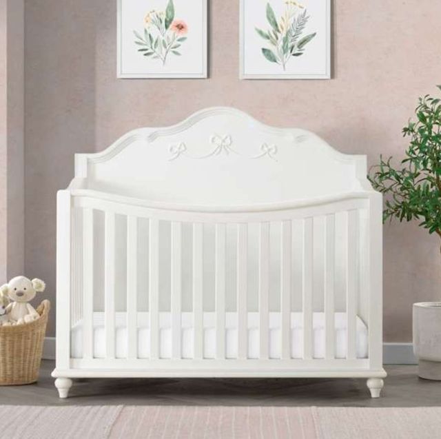 Elements International Alana White Crib with Guardrails-1