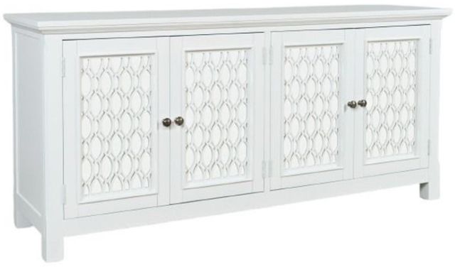 Jofran Inc. Isabella White 69" Mirrored Accent Cabinet-0