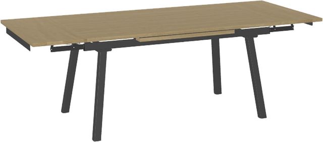 Amisco Customizable Lewis 90" Rectangular Extendable Table with 1" Thermo Fused Laminate Top and 2 Leaves-1