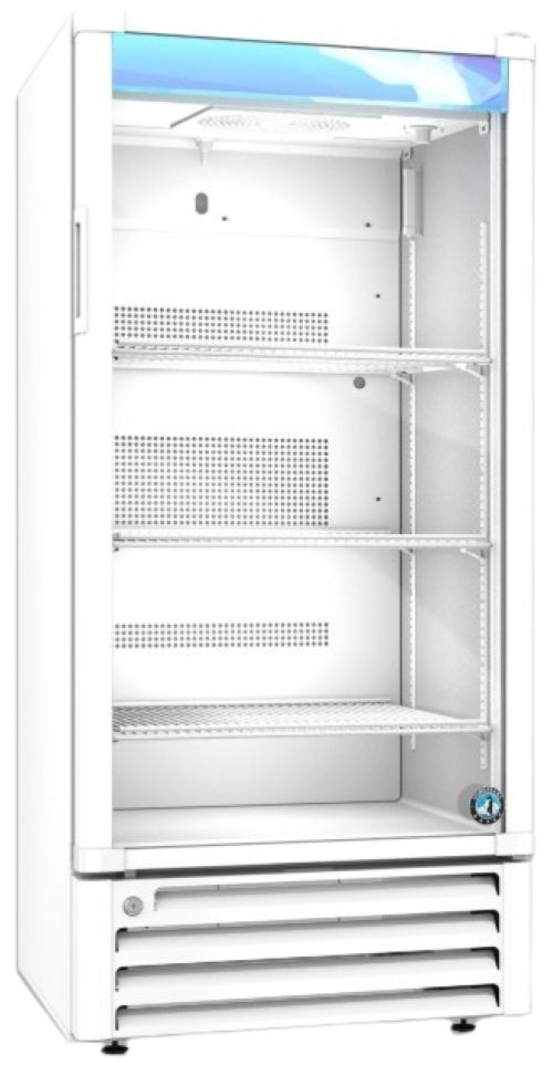 Hoshizaki 25" 10 Cu. Ft. White Painted Aluminum Section Glass Door Merchandiser Refrigerator-1
