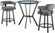 Armen Living Naomi and Lorin 3-Piece Black/Clear/Gray Counter Dining Set-0