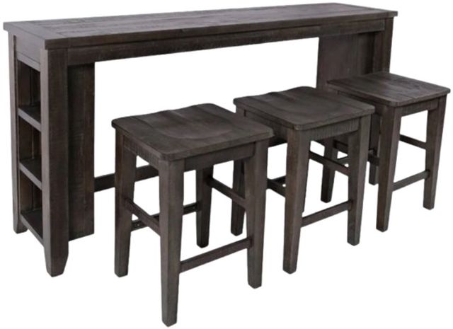 Jofran Inc. Madison County 4-Piece Barnwood Sofa Console and Stool Set-0
