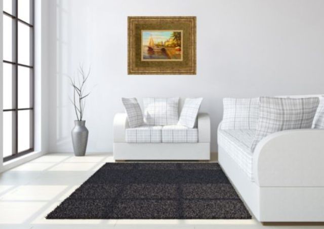Classy Art Santo Domingo Harbor By Bulo Framed Print Wall Art-2
