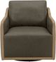 KUKAHOME Newport Concord Pewter Accent Swivel Chair-1