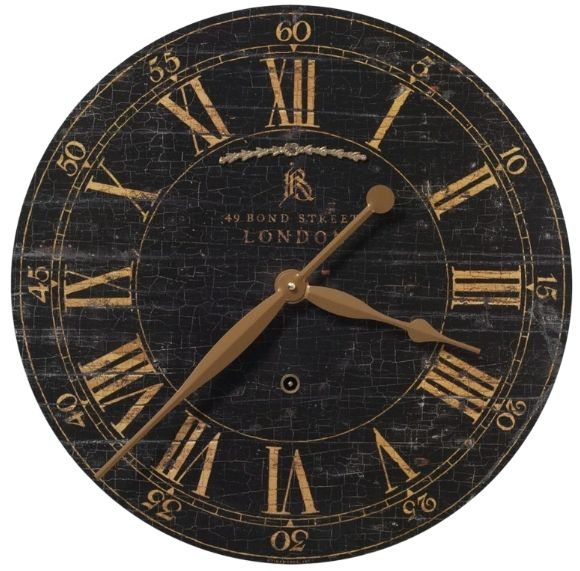 Uttermost® Bond Street Black 18" Wall Clock-0