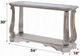 ACME Furniture Northville Glass Top Sofa Table with Antique Silver Base-2