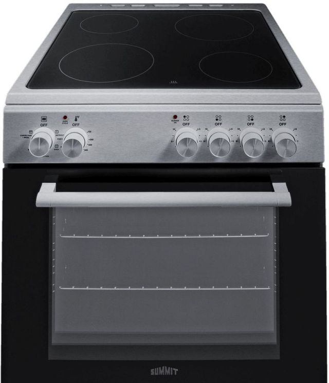 Summit® 24" Stainless Look Slide-In Electric Range-2