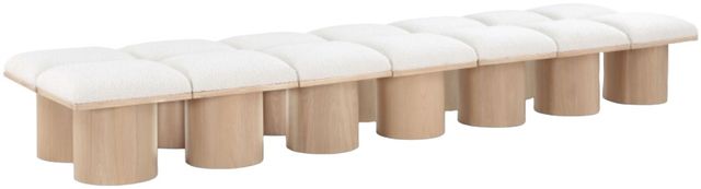 Meridian Furniture Pavilion 14-Piece Cream/Natural 126" Modular Bench Set-0