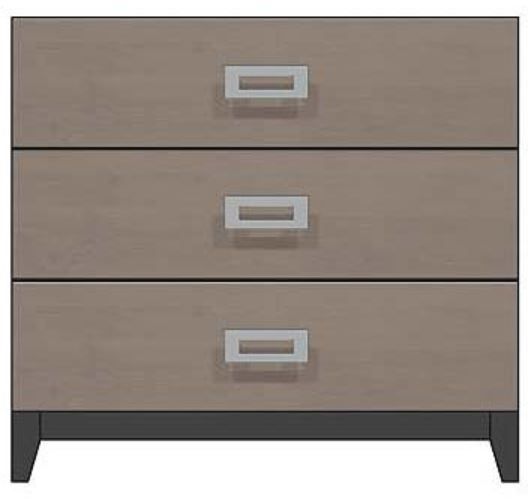 Country View Woodworking Customizable American Modern 36" 3-Drawer Wood Legs Bedside Chest-0