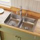 Elkay Lustertone® Classic Lustrous Satin 33" x 21-1/4" x 7-7/8" 4-Hole Equal Double Bowl Drop-In Sink-2