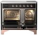 Ilve® Majestic III 40" Glossy Black Pro Style Induction Range with Triple Glass Door and Copper Trim-1