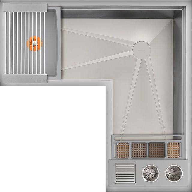 The Galley® Exclusive Gray Resin / Resin+ Ideal Corner WashStation™ 4X4C with Four Tool Wash Kit-0