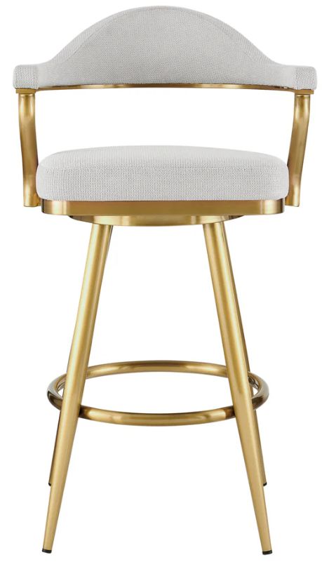 Armen Living Justin Gold/Silver Swivel Bar Stool-3