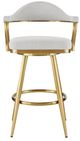 Armen Living Justin Gold/Silver Swivel Bar Stool-1