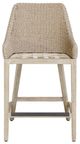 Uttermost® Paloma Cerused Wheat/Oatmeal Wicker Indoor-Outdoor Counter Stool with Cushion-4