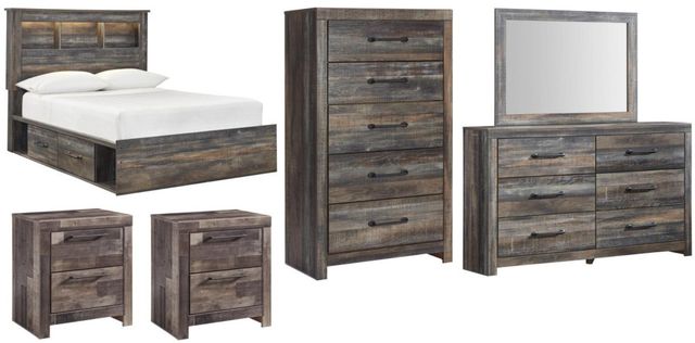 Signature Design by Ashley® Drystan 6-Piece Multi King Bookcase Bed Set-0