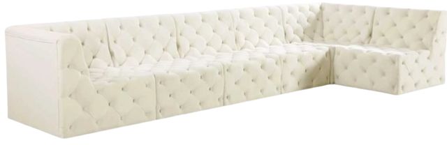 Meridian Furniture Tuft 6-Piece Cream 157" L-Shape Sectional-0