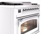Ilve® Nostalgie II Noblesse 36'' White Pro Style Dual Fuel Range with Chrome Trim-4