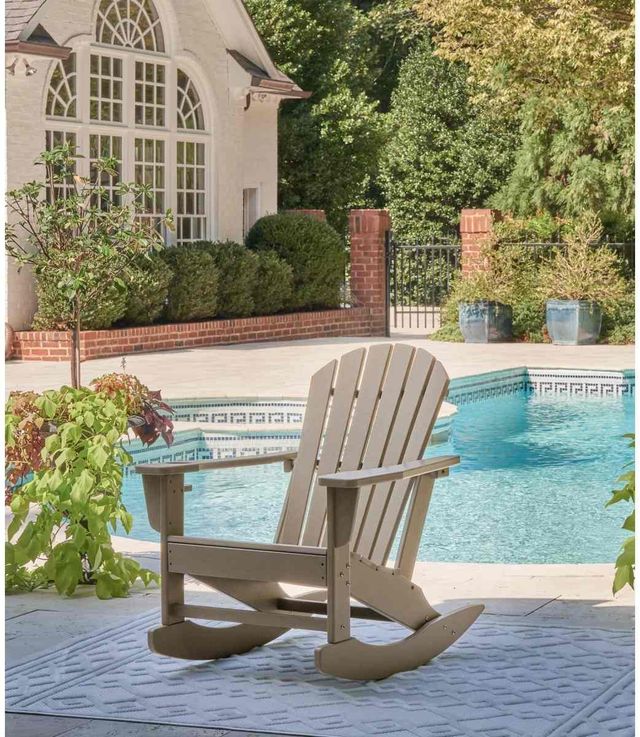 Signature Design by Ashley® Sundown Treasure Driftwood Polyethylene Outdoor Rocking Chair-4