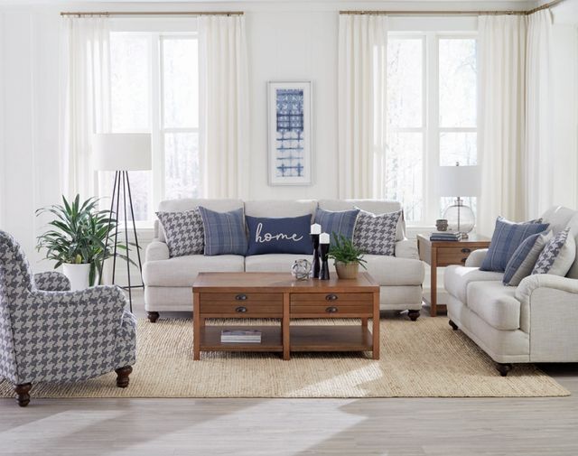Coaster® Gwen 3-Piece Blue/Light Gray Living Room Set-1
