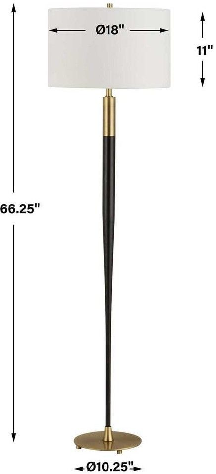 Uttermost® Stowe Satin Black Floor Lamp-2