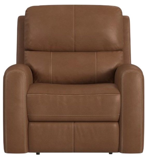 Flexsteel® Linden Caramel Leather Power Recliner with Power Headrest and Lumbar-3