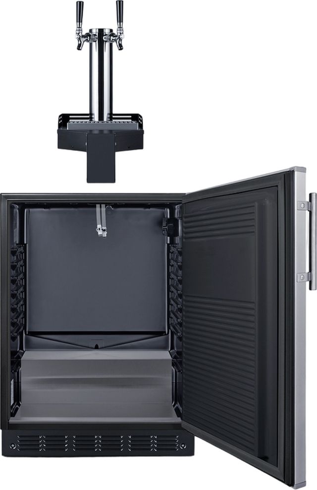 Summit® 5.8 Cu. Ft. Stainless Steel Built-In Floating Tap Cold Brew Kegerator-1