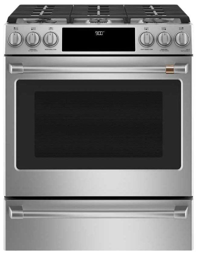 Café™ 30" Stainless Steel Smart Slide-In Dual Fuel Range with Warming Drawer