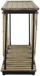 A & B Home Brown Console Table with Black Frame -2