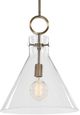 Uttermost® Imbuto Aged Brass Funnel Glass 1-Light Pendant-5