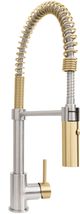 ZLINE Autograph Edition Brushed Nickel/Champagne Bronze Sierra Pull Down Spring Single Handle Kitchen Faucet-0