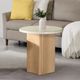 ACME Furniture Qwin White End Table with Oak Base-1
