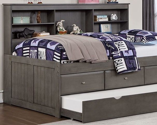Furniture of America® Tibalt Dark Gray Full Daybed with Trundle-3
